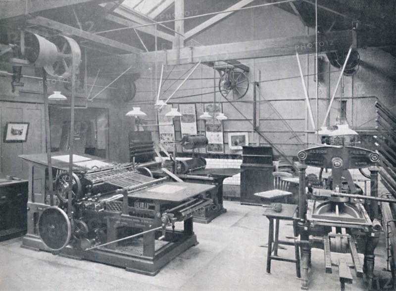 'St. Bride Foundation School. Letterpress Machine Room', 1917. Artist: Unknown.