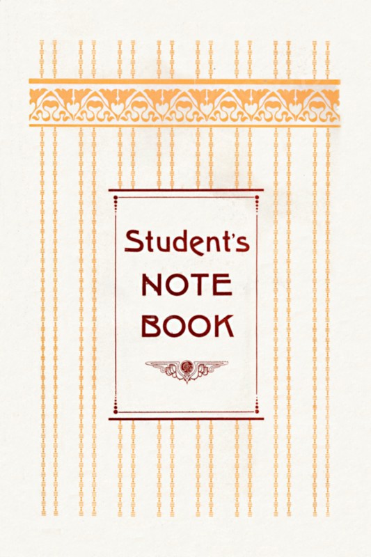 'Student's Note Book', 1917. Artist: Unknown.