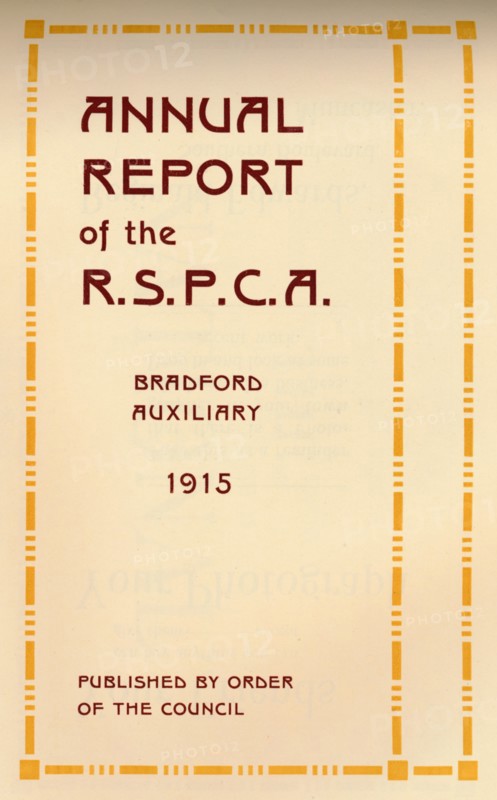 'Annual Report of the R.S.P.C.A.', 1916. Artist: Unknown.
