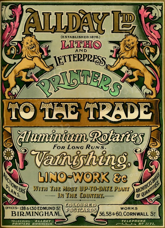 'Allday Ltd - advertisement', 1907. Artist: Unknown.