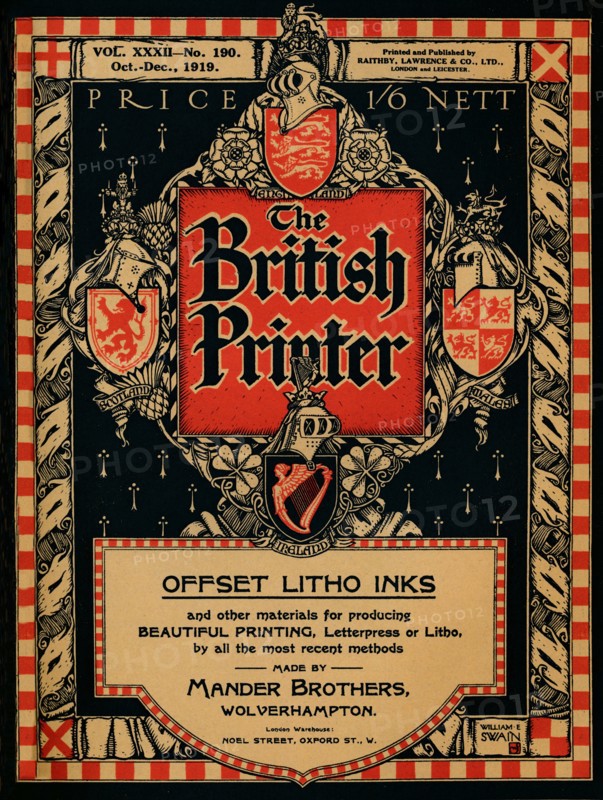 'The British Printer cover', 1919. Artist: William E Swain.