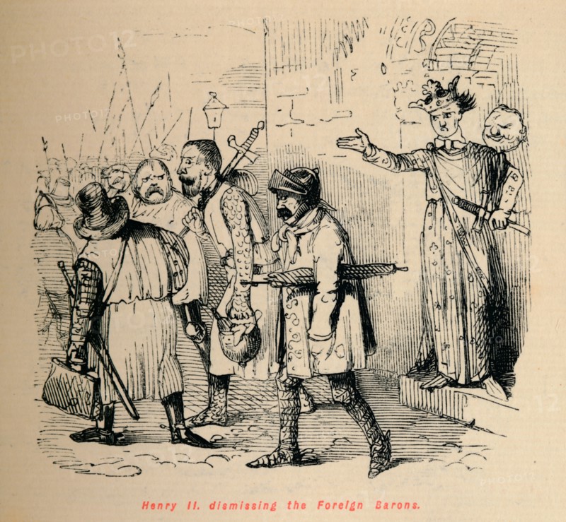 'Henry II. dismissing the Foreign Barons', c1860, (c1860). Artist: John Leech.
