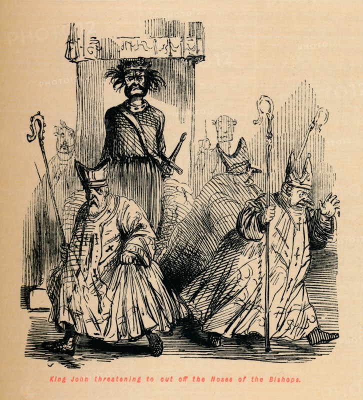'King John threatening to cut off the Noses of the Bishops', c1860, (c1860). Artist: John Leech.