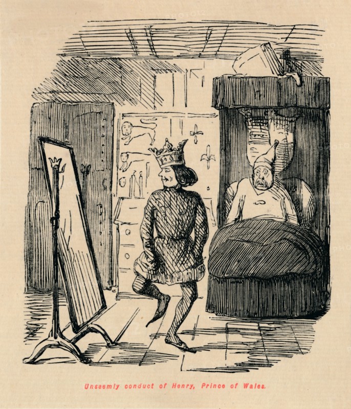 'Unseemly conduct of Henry, Prince of Wales', c1860, (c1860). Artist: John Leech.