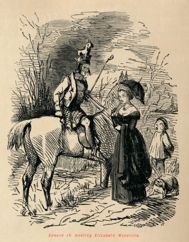 'Edward IV, meeting Elizabeth Woodville', c1860, (c1860).  Creator: John Leech.