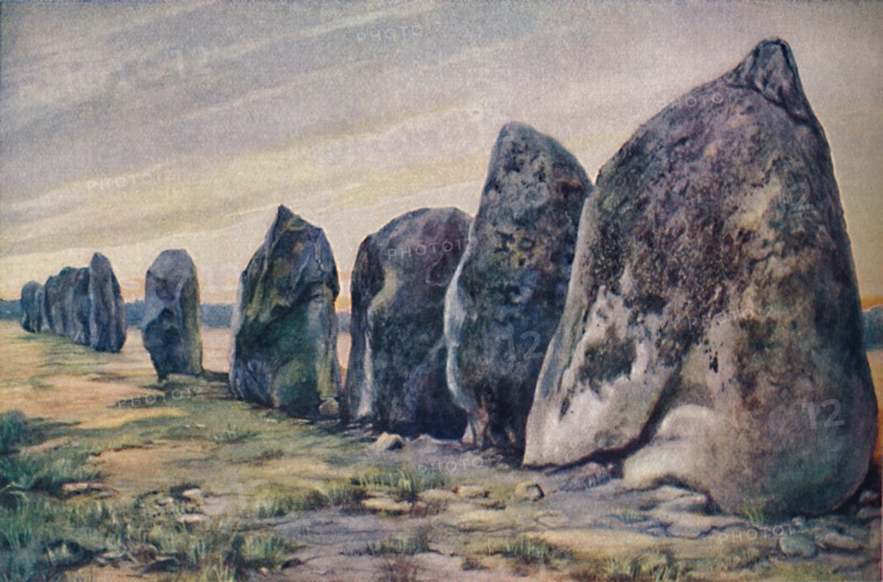 Alinements near Carnac, Brittany, France, c1920. Artist: Unknown.