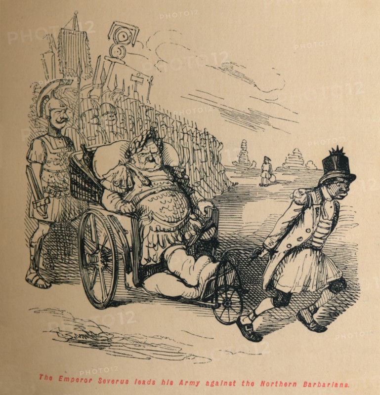 'The Emperor Severus leads his Army against the Northern Barbarians', c1860, (c1860). Artist: John Leech.