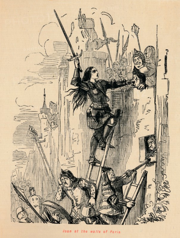 'Joan at the walls of Paris', . Creator: John Leech.