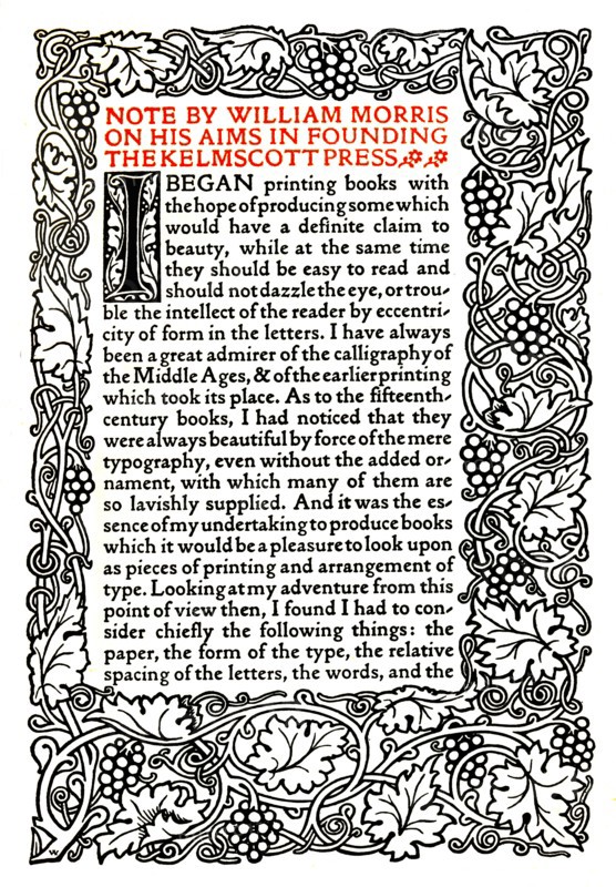 'Kelmscott Press: Page printed in the Golden Type', c.1895, (1914). Artist: William Morris.