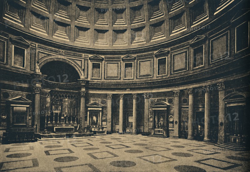 'Roma - Interior of the Pantheon, now church of S. Maria ad Martyres', 1910. Artist: Unknown.