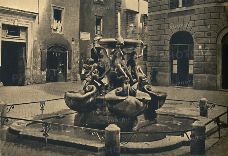'Roma - Mattei Square. - Fountain of the Tortoises. (Landini and Della Porta 1585).', 1910. Artist: Unknown.