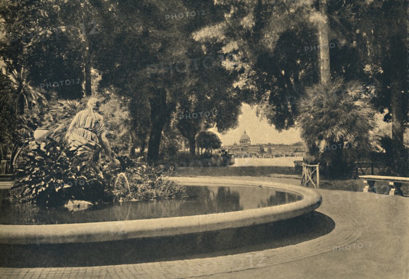'Roma - The Pincio Park. Fountain of Moses, saved from the waters (by Brazza)', 1910. Artist: Unknown.