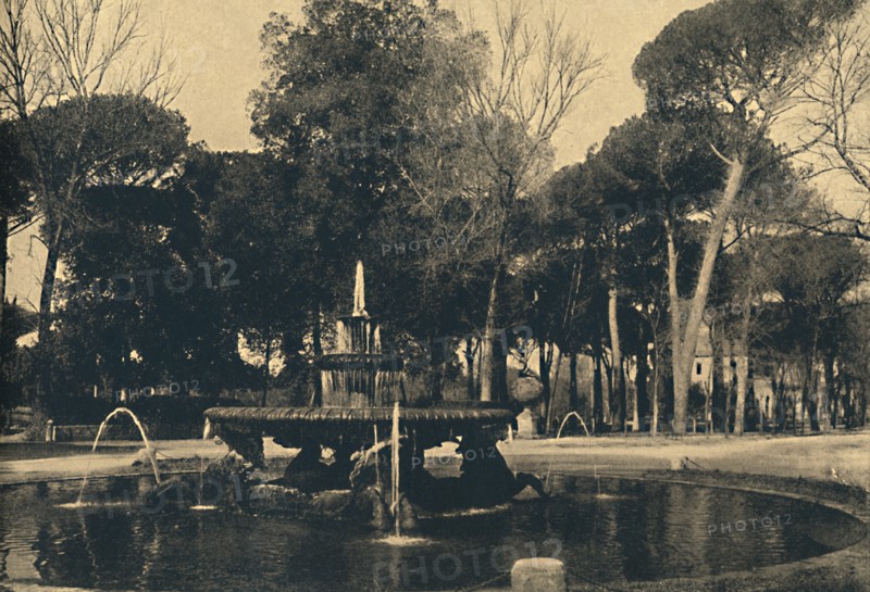 'Roma - Villa Borghese - Fountain of the Sea-Horses', 1910. Artist: Unknown.