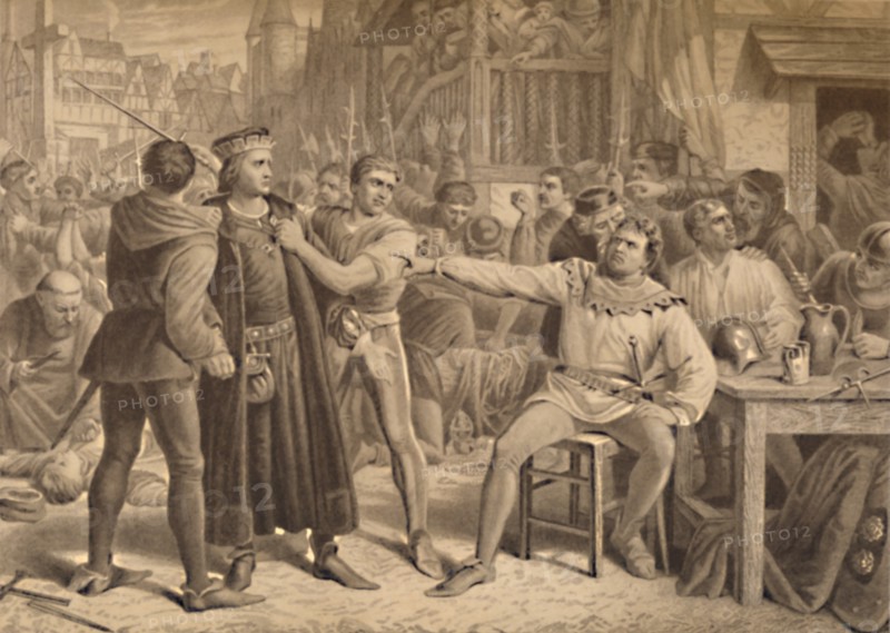 'Lord Saye and Sele Brought Before Jack Cade', 1886. Artist: W Ridgway.