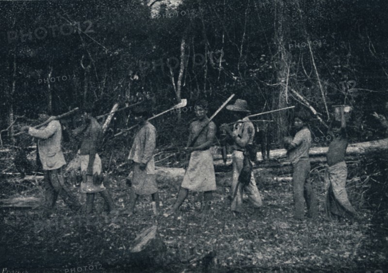 'Indios Guaranys, voltando de uma caþada', 1895. Artist: Francisco Henszler.