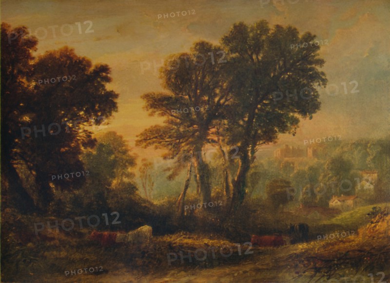 'Dunster Castle: Sunset', c1850, (1935). Artist: Anthony Vandyke Copley Fielding.