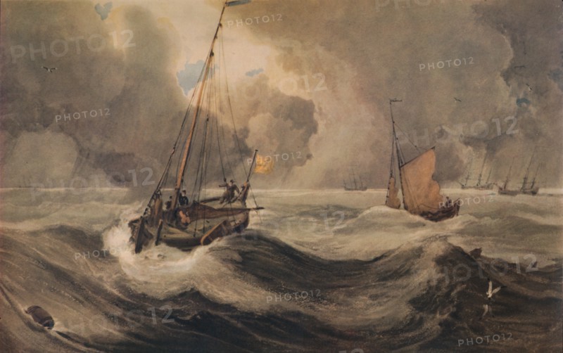 'Dutch Schuyts off Flushing', 19th century, (1935). Artist: Francois Louis Thomas Francia.