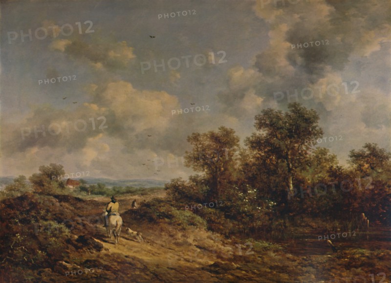 'View Near Sevenoaks, Kent, with man on white horse', 19th century, (1935). Artist: Richard Hilder.