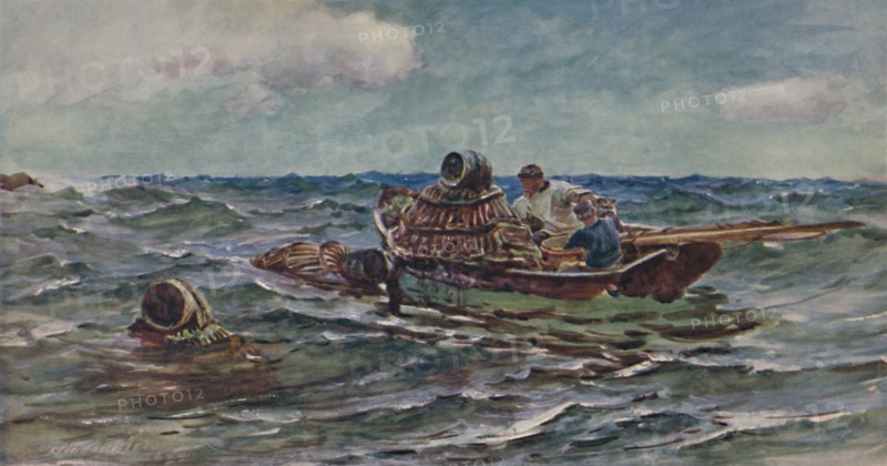 'The Lobster Catchers', 1886, (1935). Artist: Colin Hunter.
