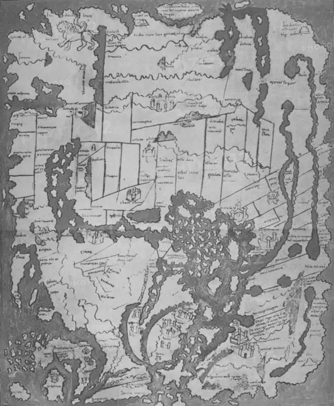 'The Cottoniana or Anglo-Saxon Map (MS Tib. BV)', c995, (1903). Artist: Unknown.