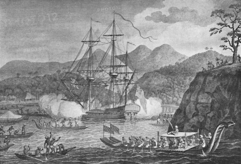 'Otaheite Surrendered to Captain Wallis', 1773, (1904). Artist: Unknown.