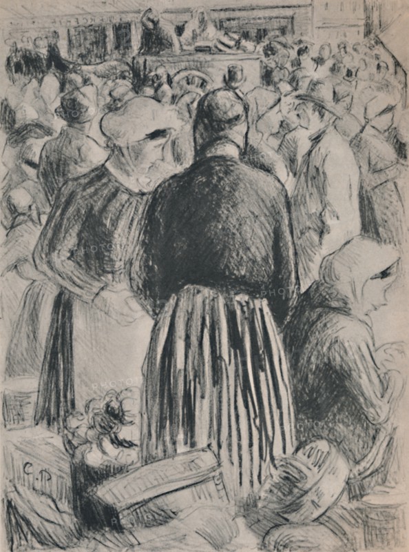 'The Market at Pontoise', 1895, (1946). Artist: Camille Pissarro.