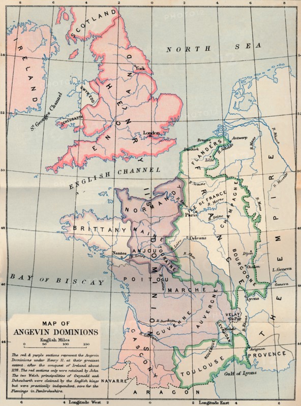 'Map of Angevin Dominions', 1902. Artist: FS Weller.