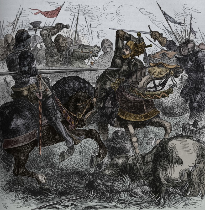 'Richard III at Bosworth', 22 August 1485, (c1880). Artist: Unknown.