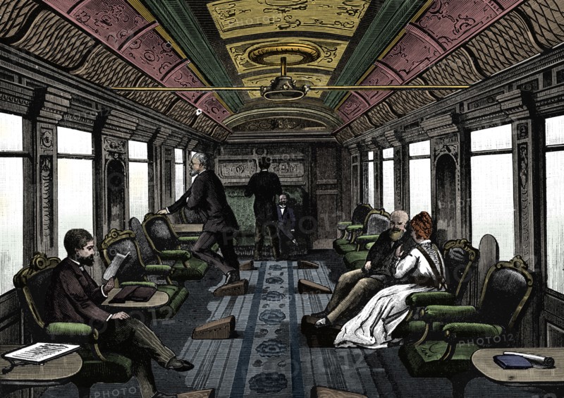 Saloon car on the Orient Express, c1895. Artist: Unknown.