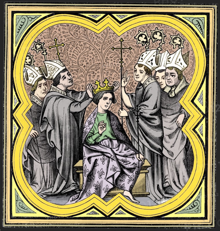 The coronation of Charlemagne (712-814), 14th century (1849). Artist: Unknown.