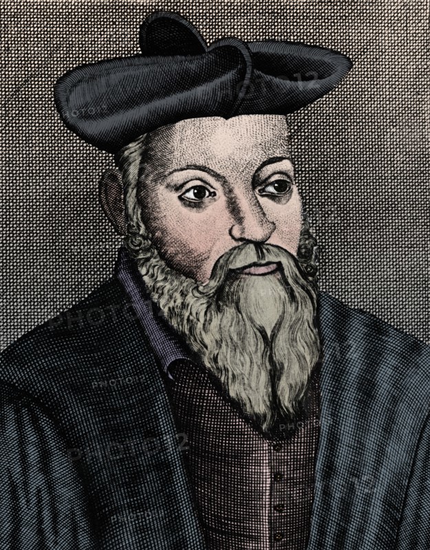 Michel Nostradamus (1503-1556), French physician and astrologer, 17th century. Artist: Unknown.