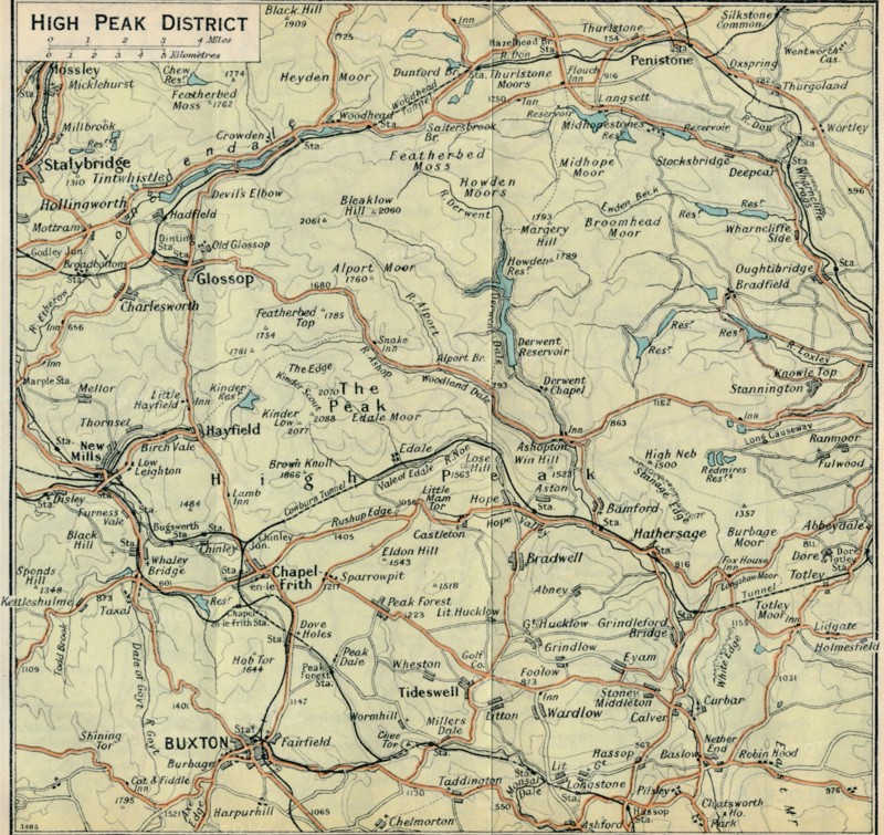 'High Peak District', c20th Century. Artist: John Bartholomew.