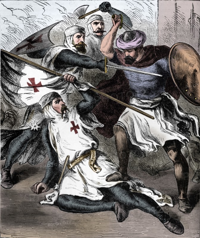 Knights Templar on the Field of Battle, c1910. Artist: Unknown.