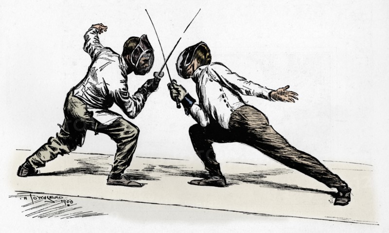 'Fencers', 1900. Artist: Frederick Henry Townsend.