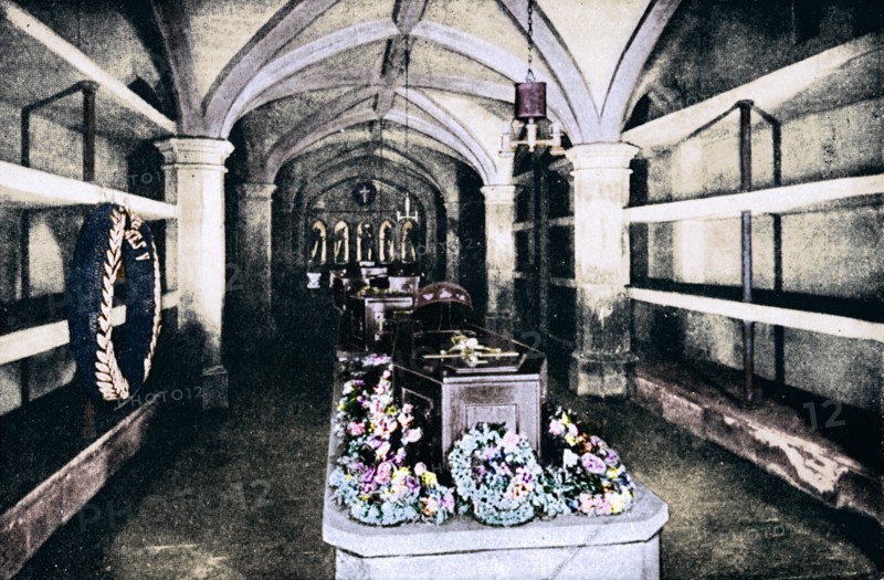 The crypt under the chancel of St George's Chapel, Windsor Castle, 1910 (1911). Creator: Unknown.