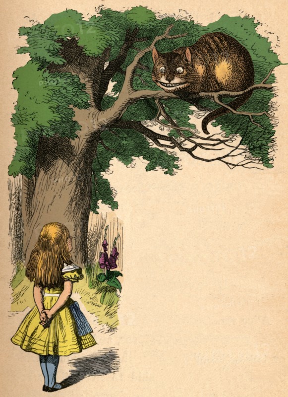 'Alice and the Cheshire Cat', 1889. Artist: John Tenniel.