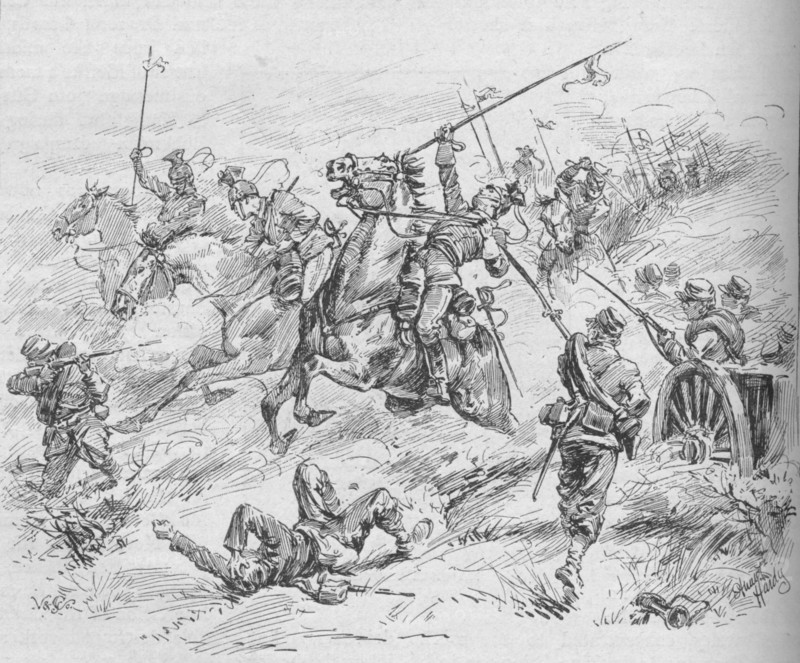 'Charge of the 16th Uhlans', 1902. Artist: Evelyn Stuart Hardy.