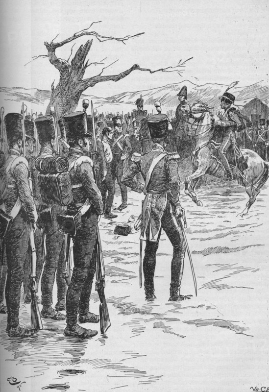 A Hussar Dashed In With The News That The Enemy Were Upon Us!, 1895, (1902). Artist: GB.