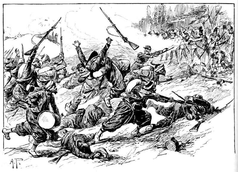 Rushing With Horrid Yells They Seized The Hill, 1902. Artist: AP.
