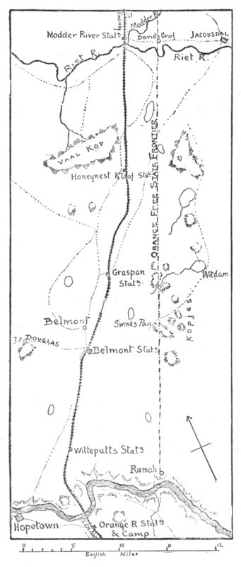 'Lord Methuen's Line of Advance to the Modder River', 1902. Artist: Unknown.