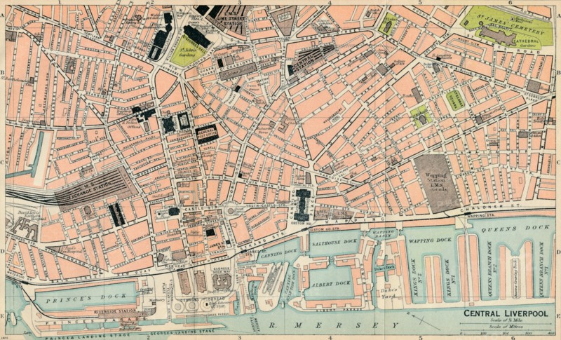 'Central Liverpool', c20th Century. Artist: John Bartholomew.