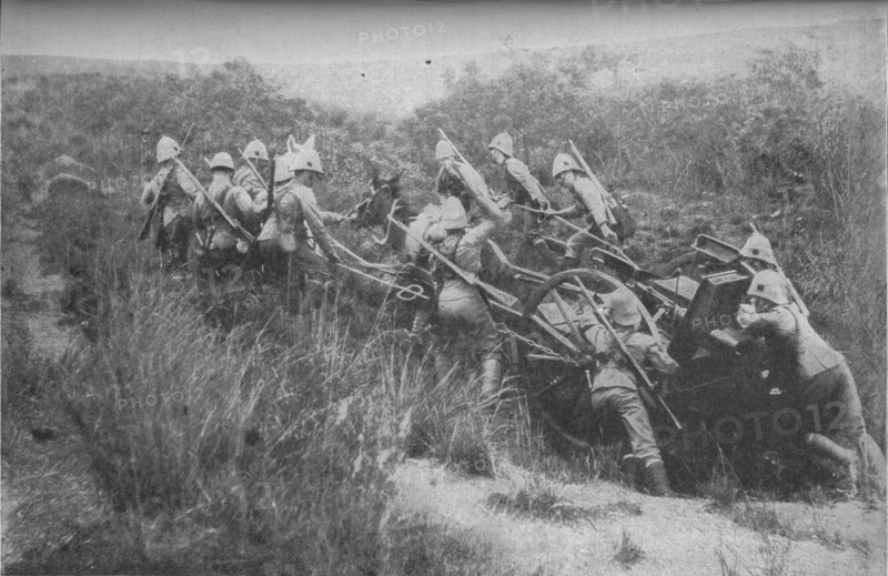 'Rifle Brigade Practising Hill Climbing with Maxim', 1902. Artist: Unknown.