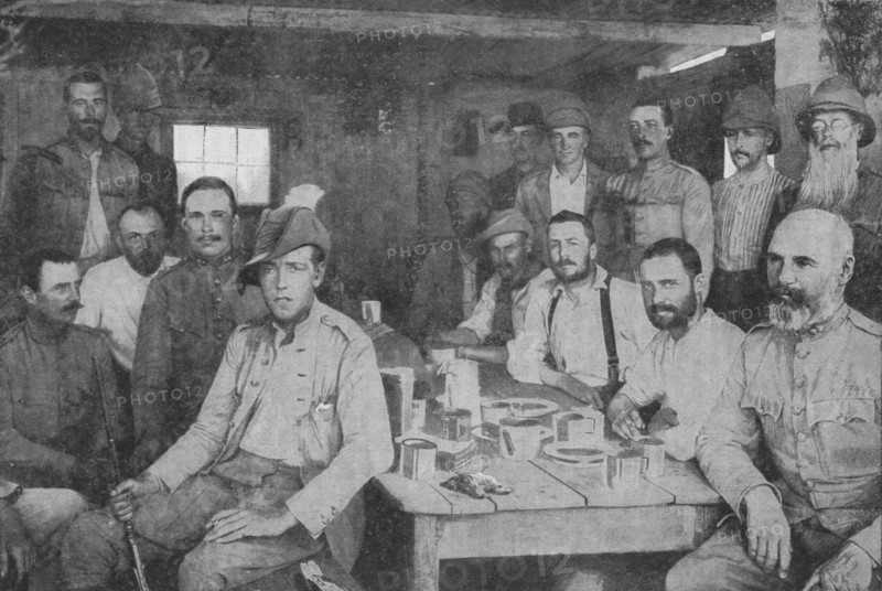 'Roughing It By The Modder River: The Officers' Mess of the 3rd Grenadier Guards', 1902. Artist: Unknown.