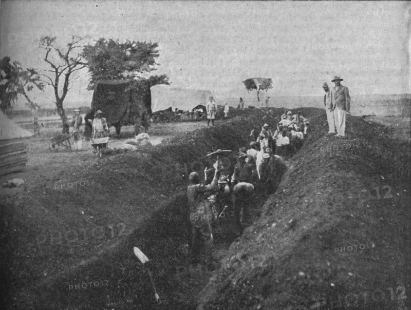 'Mafeking: Natives Digging a Trench', 1902. Artist: WH Weekes.