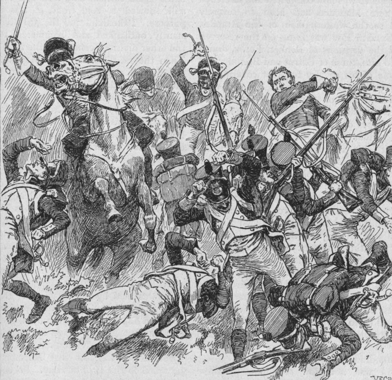 'The Dragoons Rode Onwards, Smiting With Their Long, Glittering Swords', 1902. Artist: Unknown.