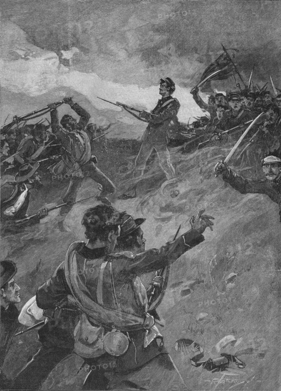 'The Prize Was Hotly Contested Steel To Steel', 1896, (1902). Artist: Unknown.