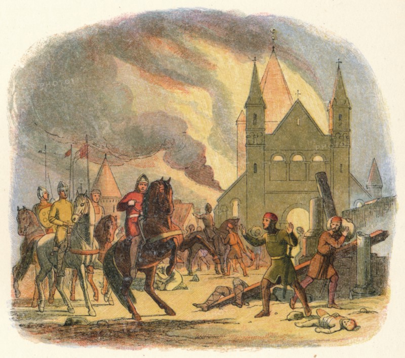 'William receives a fatal hurt at Mantes', 1087 (1864). Artist: James William Edmund Doyle.