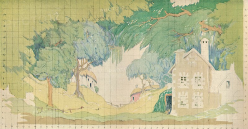 'Stage Setting for The Faithful Shepherdess, c1927. Artist: Norman Wilkinson of Four Oaks.