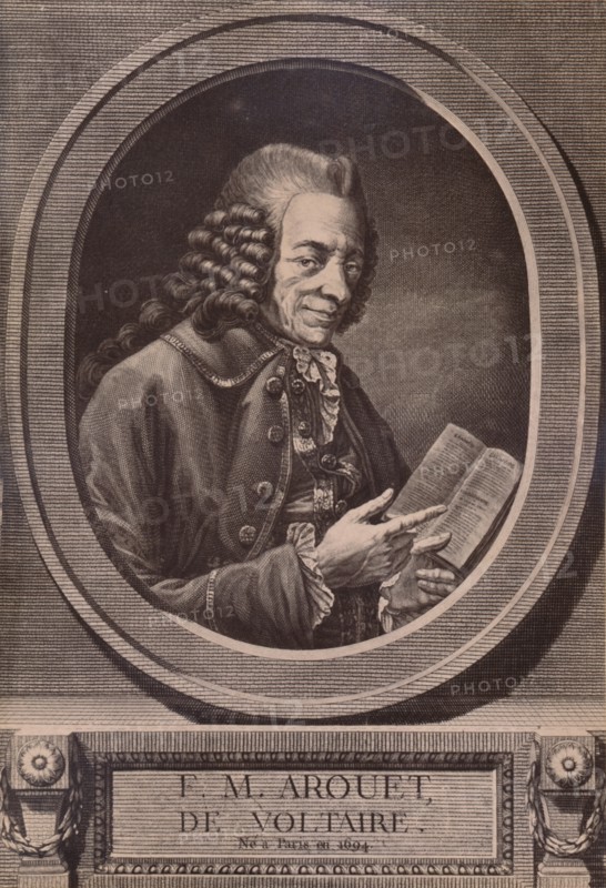 Voltaire, French writer and philosopher, c18th century (1894). Artist: Benoit Louis Henriquez.