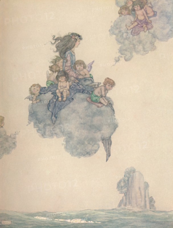 'With The Rest of Her Children of Air, Soared High Above the Rosy Cloud', c1930. Artist: W Heath Robinson.